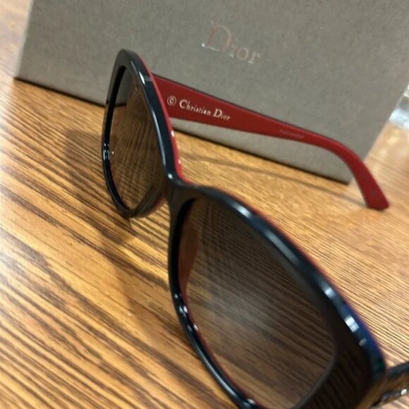 DIOR LADY DIOR SUNGLASSES EL4 (HD) BLACK/RED; NWB - Picture 4 of 8